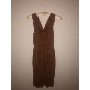 Anthropologie orange sparkle dress